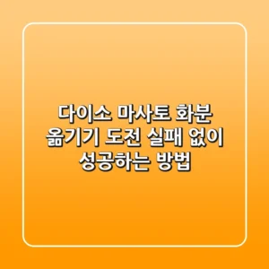 다이소 마사토 화분 옮기기 도전! 실패 없이 성공하는 방법