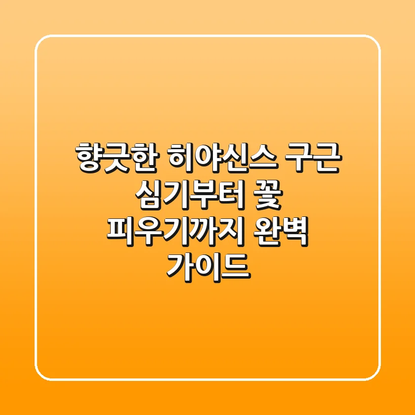 향긋한 히야신스, 구근 심기부터 꽃 피우기까지 완벽 가이드!