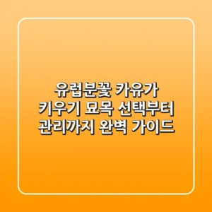 유럽분꽃 카유가 키우기: 묘목 선택부터 관리까지 완벽 가이드
