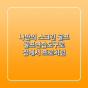 나만의 스크린 골프: 골프연습도구로 집에서 프로처럼!