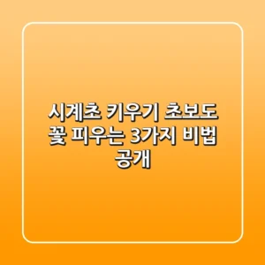 시계초 키우기: 초보도 꽃 피우는 3가지 비법 공개