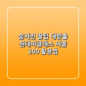 숨겨진 꿀팁 대방출! 원데이클래스 어플 200% 활용법