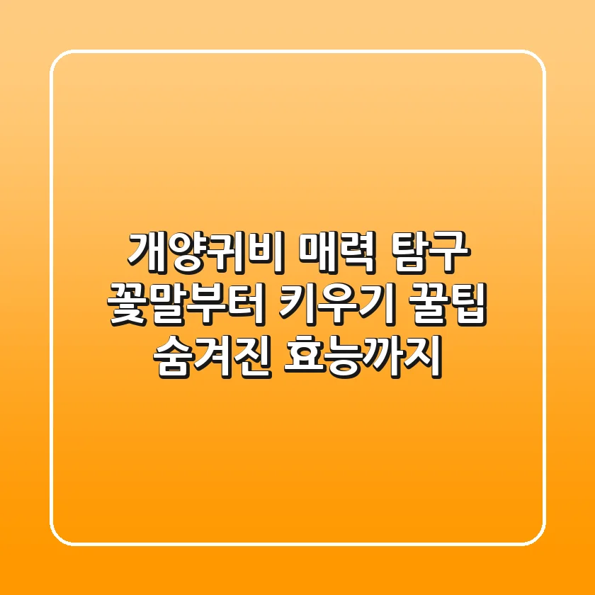 개양귀비 매력 탐구: 꽃말부터 키우기 꿀팁, 숨겨진 효능까지!