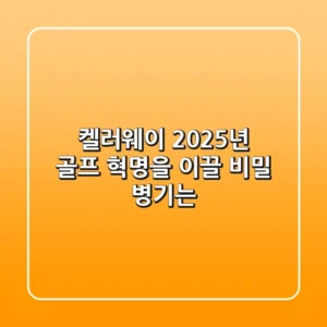 켈러웨이, 2025년 골프 혁명을 이끌 비밀 병기는?