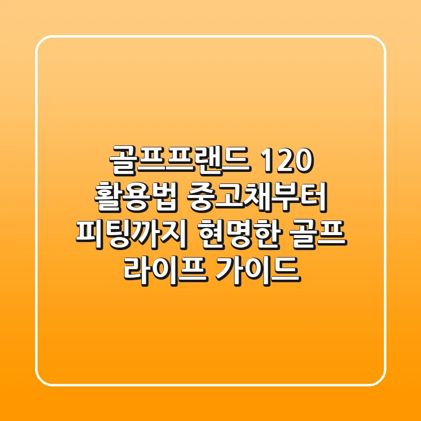 골프프랜드 120% 활용법: 중고채부터 피팅까지, 현명한 골프 라이프 가이드