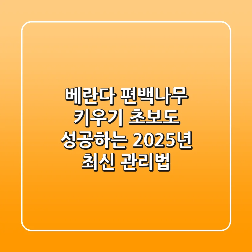 베란다 편백나무 키우기: 초보도 성공하는 2025년 최신 관리법