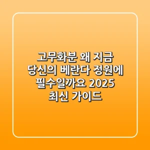고무화분, 왜 지금 당신의 베란다 정원에 필수일까요? (2025 최신 가이드)