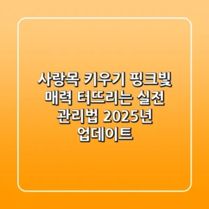 사랑목 키우기, 핑크빛 매력 터뜨리는 실전 관리법 (2025년 업데이트)
