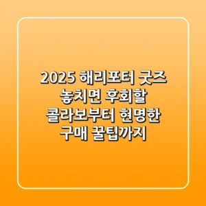 2025 해리포터 굿즈, 놓치면 후회할 콜라보부터 현명한 구매 꿀팁까지!