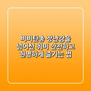 비비탄총: 장난감을 넘어선 취미, 안전하고 현명하게 즐기는 법