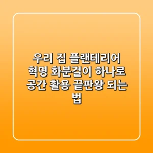 우리 집 플랜테리어 혁명: 화분걸이 하나로 공간 활용 끝판왕 되는 법
