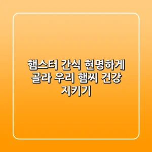 햄스터 간식, 현명하게 골라 우리 햄찌 건강 지키기!