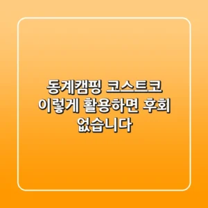 동계캠핑 코스트코, 이렇게 활용하면 후회 없습니다!