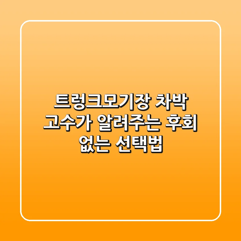 트렁크모기장, 차박 고수가 알려주는 후회 없는 선택법