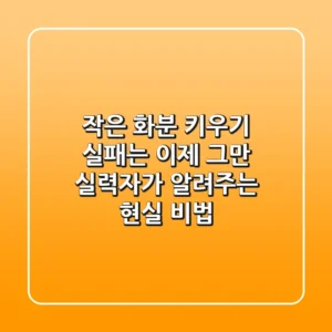 작은 화분 키우기, 실패는 이제 그만! 실력자가 알려주는 현실 비법