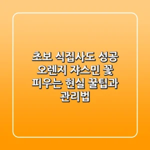 초보 식집사도 성공! 오렌지 쟈스민 꽃 피우는 현실 꿀팁과 관리법