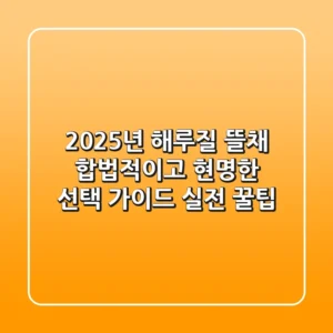 2025년 해루질 뜰채, 합법적이고 현명한 선택 가이드 (실전 꿀팁)