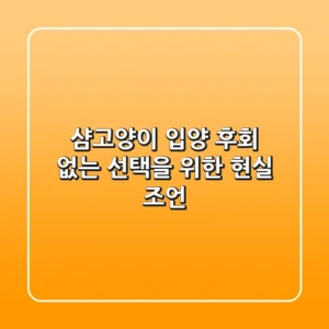샴고양이 입양, 후회 없는 선택을 위한 현실 조언