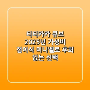 티티카카 큐브: 2025년 가성비 접이식 미니벨로, 후회 없는 선택