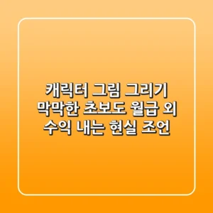 캐릭터 그림 그리기, 막막한 초보도 월급 외 수익 내는 현실 조언!