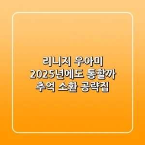 리니지 우아미, 2025년에도 통할까? 추억 소환 공략집