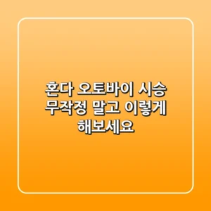 혼다 오토바이 시승, 무작정 말고 이렇게 해보세요!
