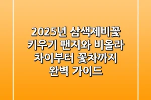 2025년 삼색제비꽃 키우기, 팬지와 비올라 차이부터 꽃차까지 완벽 가이드