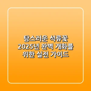 탐스러운 석류꽃, 2025년 완벽 개화를 위한 실전 가이드