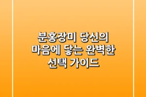 분홍장미, 당신의 마음에 닿는 완벽한 선택 가이드