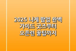 2025 니케 팝업 완벽 가이드: 굿즈부터 오픈런 꿀팁까지!