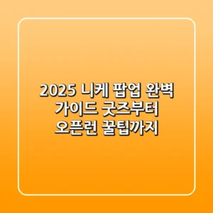 2025 니케 팝업 완벽 가이드: 굿즈부터 오픈런 꿀팁까지!