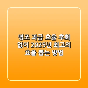 명조 과금 효율, 후회 없이 2025년 최고의 효율 뽑는 방법